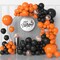 130 Pcs Rose Gold Confetti Balloons Garland,Orange And Black Balloons Arch Kit